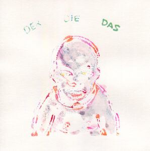 Der Die Das, Gouache on paper by romanian artist Augustin Razvan Radu