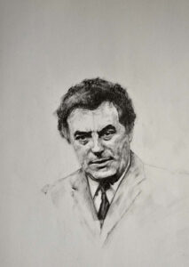 Toma Caragiu, drawing by contemporary romanian artist Augustin Razvan Radu