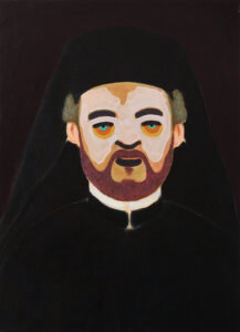 Study for a priest, Contemporary painting by romanian artist Augustin Razvan Radu