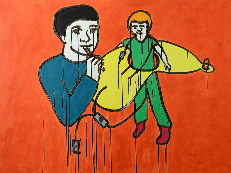 Mixed media on canvas by Romanian artist Augustin Razvan Radu