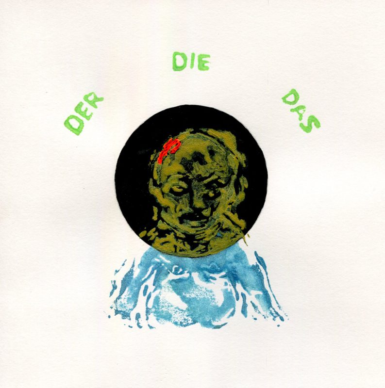 Der Die Das - Gouache on paper by Romanian painter Augustin Razvan Radu