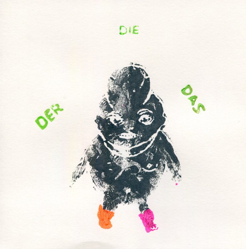 Der Die Das - Gouache on paper by Romanian painter Augustin Razvan Radu