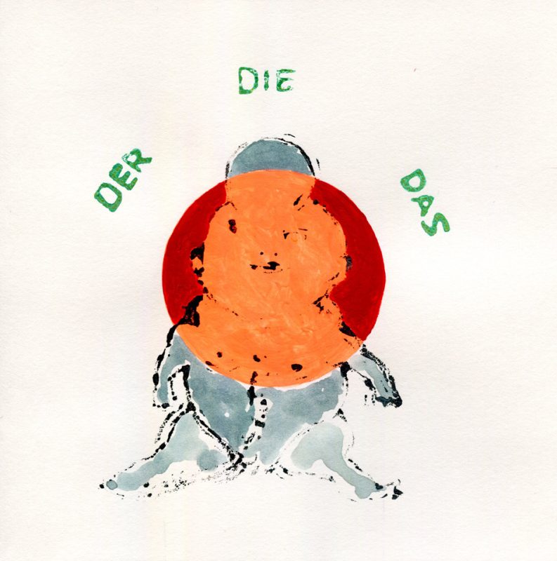 Der Die Das - Gouache on paper by Romanian painter Augustin Razvan Radu