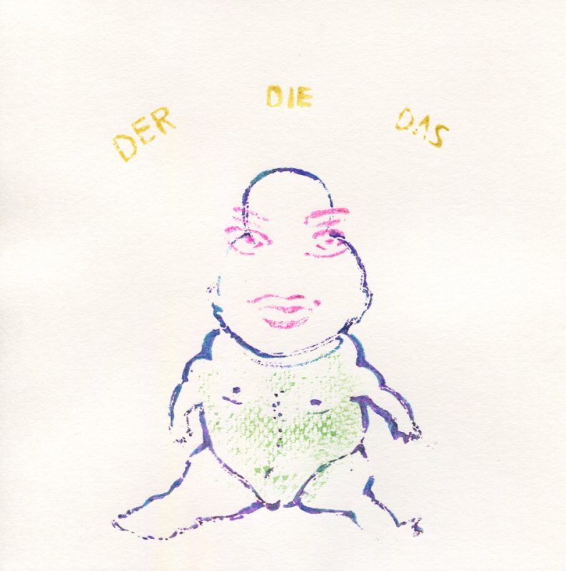 Der Die Das - Gouache on paper by Romanian painter Augustin Razvan Radu