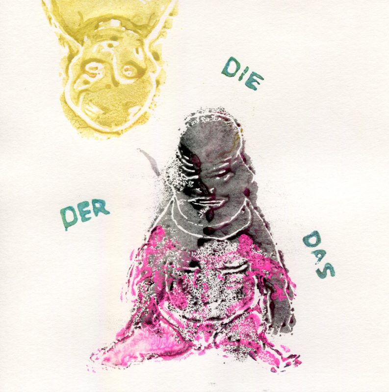 Der Die Das - Gouache on paper by Romanian painter Augustin Razvan Radu