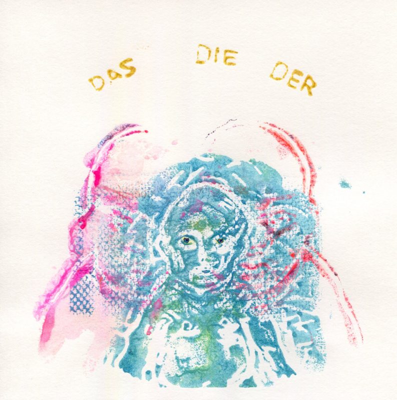 Der Die Das - Gouache on paper by Romanian painter Augustin Razvan Radu