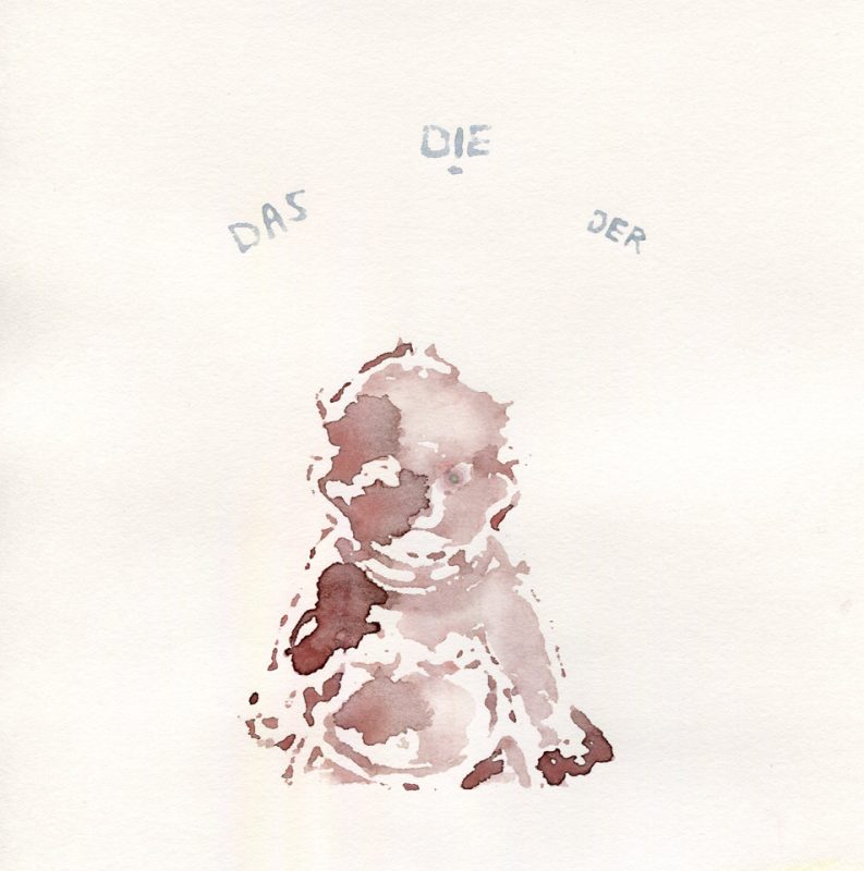 Der Die Das - Gouache on paper by Romanian painter Augustin Razvan Radu