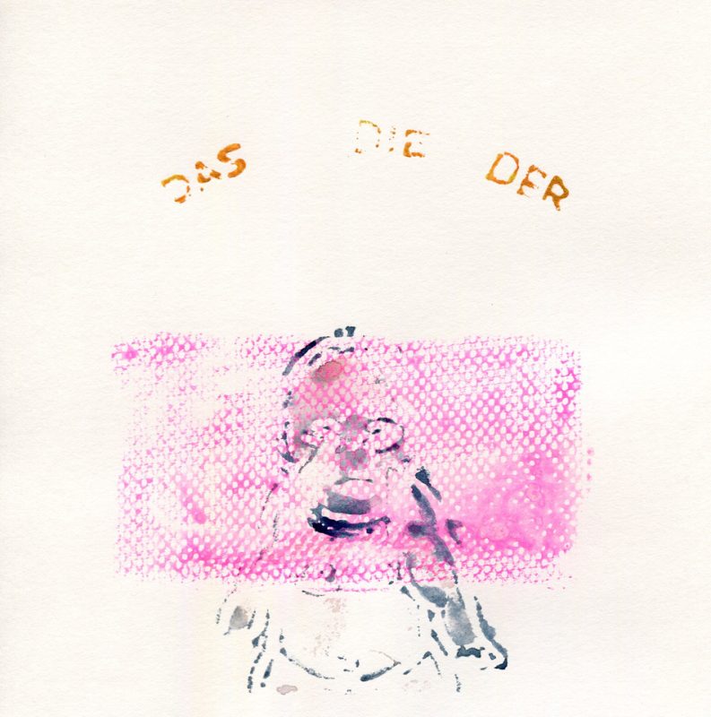 Der Die Das - Gouache on paper by Romanian painter Augustin Razvan Radu