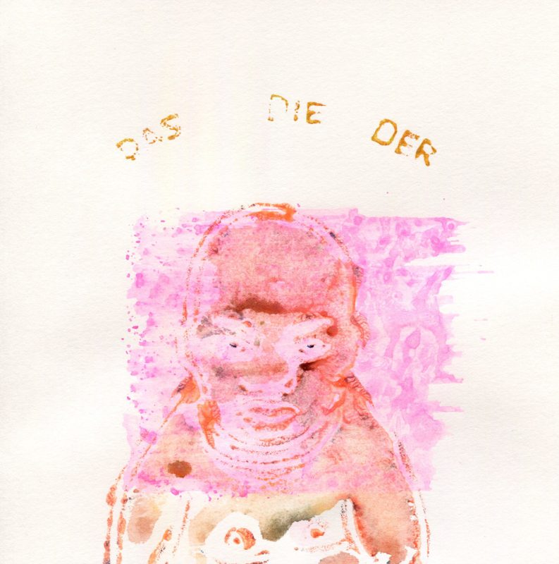 Der Die Das - Gouache on paper by Romanian painter Augustin Razvan Radu