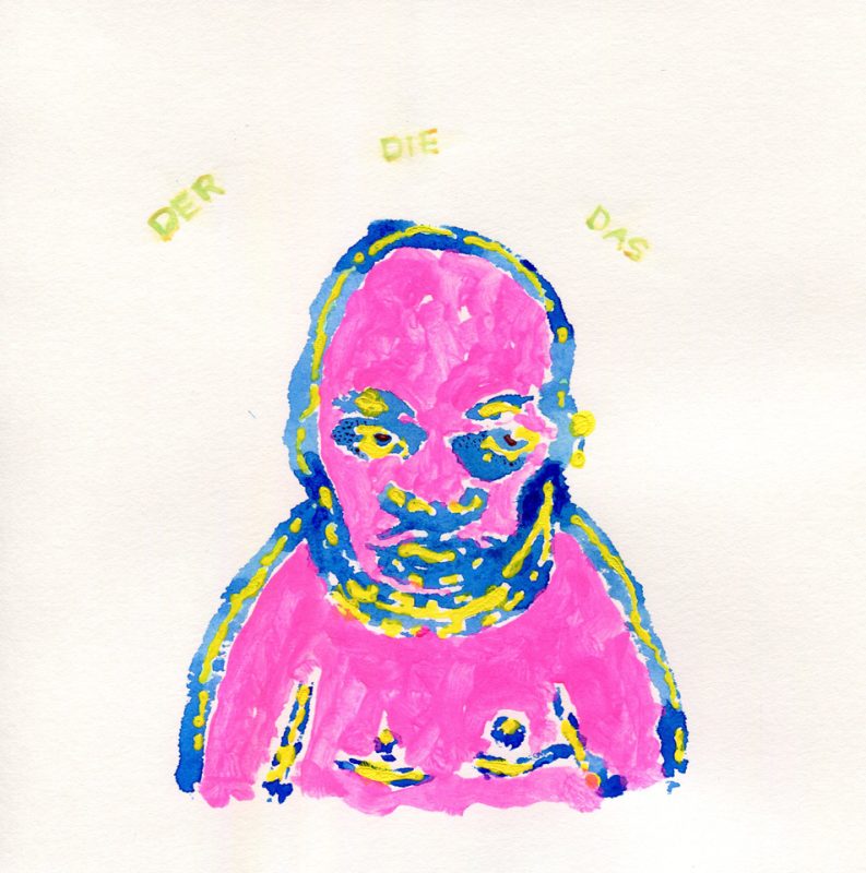 Der Die Das - Gouache on paper by Romanian painter Augustin Razvan Radu