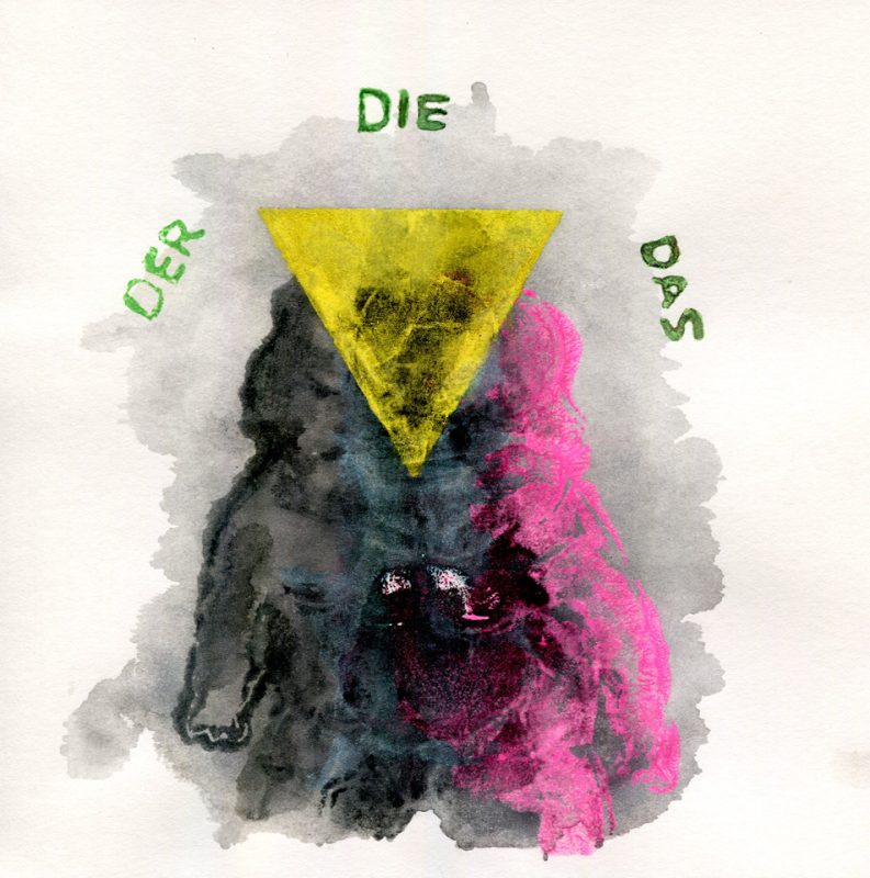 Der Die Das - Gouache on paper by Romanian painter Augustin Razvan Radu