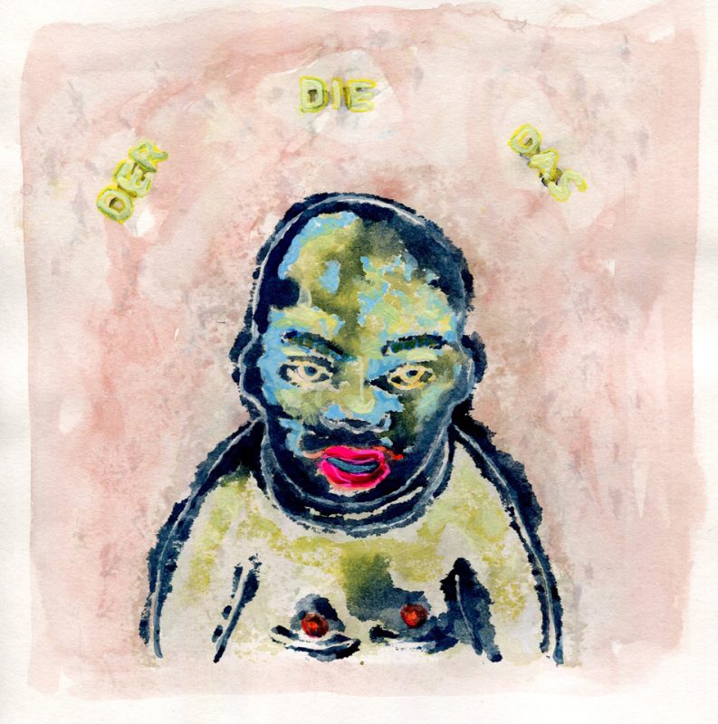 Der Die Das - Gouache on paper by Romanian painter Augustin Razvan Radu
