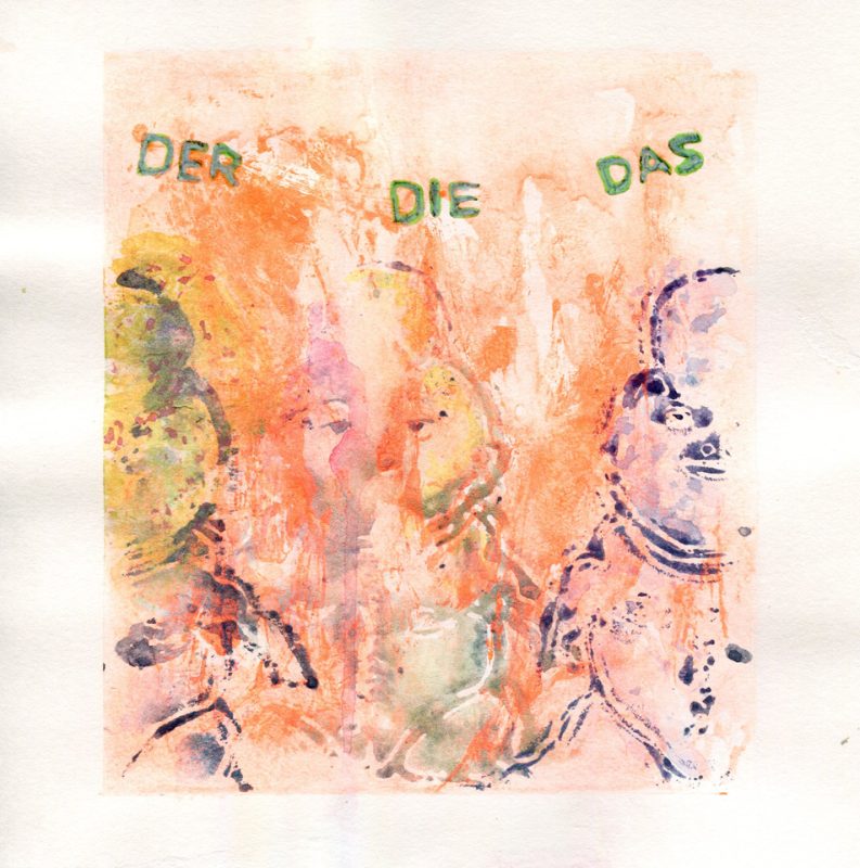 Der Die Das - Gouache on paper by Romanian painter Augustin Razvan Radu