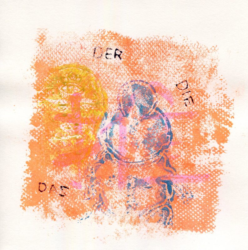 Der Die Das - Gouache on paper by Romanian painter Augustin Razvan Radu