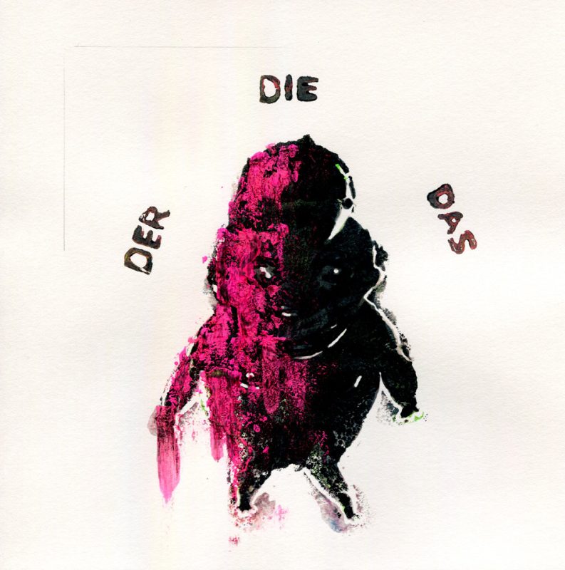 Der Die Das - Gouache on paper by Romanian painter Augustin Razvan Radu