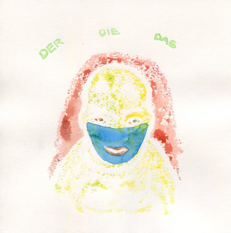 Der Die Das - Gouache on paper by Romanian painter Augustin Razvan Radu