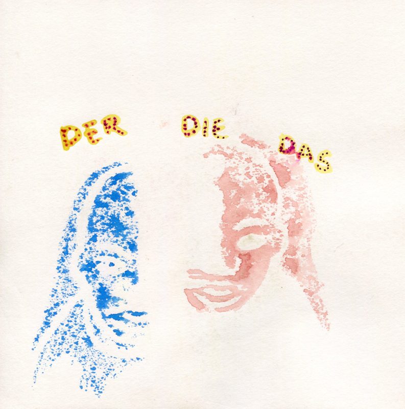 Der Die Das - Gouache on paper by Romanian painter Augustin Razvan Radu