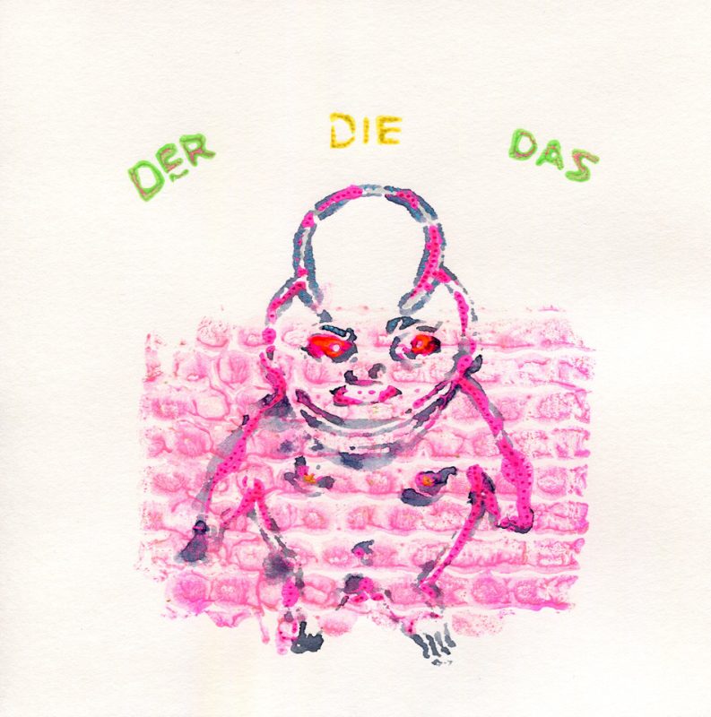 Der Die Das - Gouache on paper by Romanian painter Augustin Razvan Radu