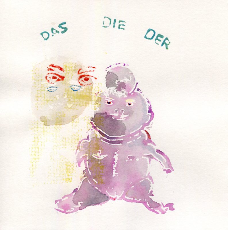 Der Die Das - Gouache on paper by Romanian painter Augustin Razvan Radu