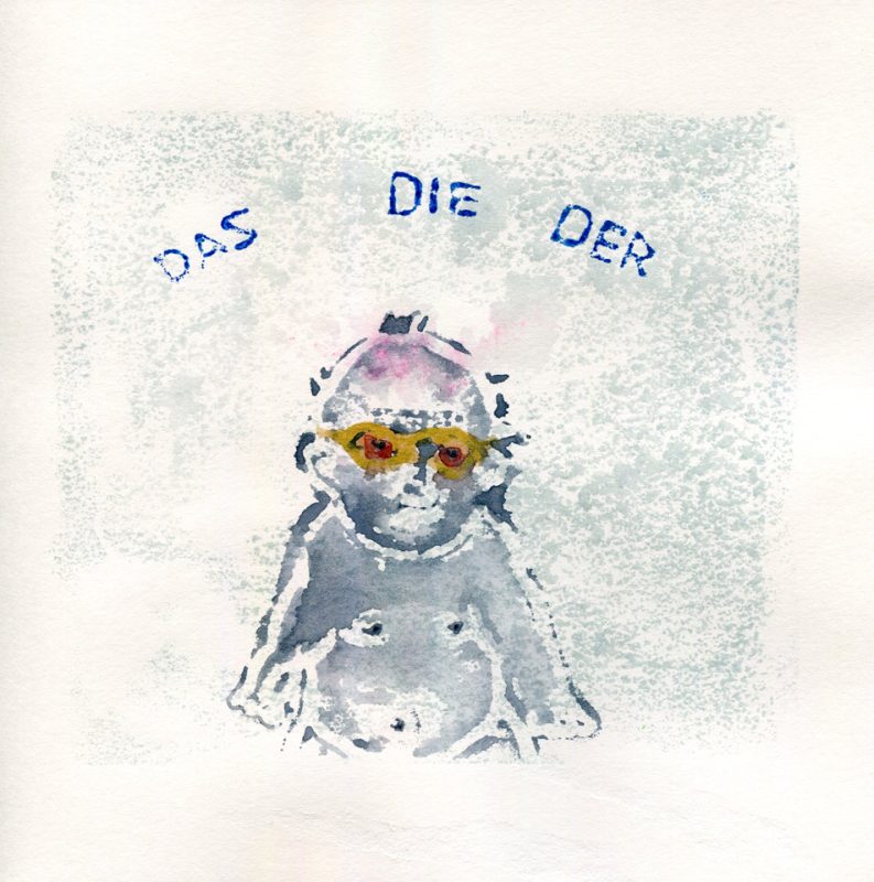 Der Die Das - Gouache on paper by Romanian painter Augustin Razvan Radu