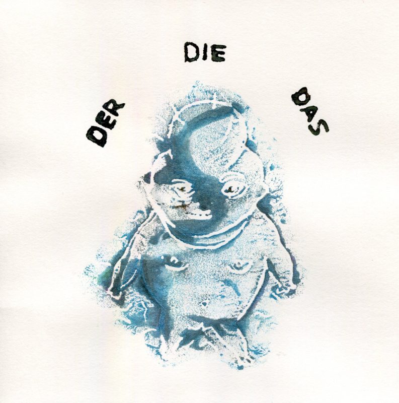 Der Die Das, Gouache on paper by romanian artist Augustin Razvan Radu