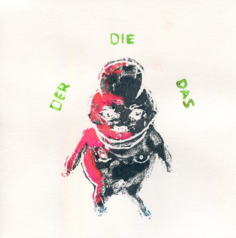 Der Die Das - Gouache on paper by Romanian painter Augustin Razvan Radu