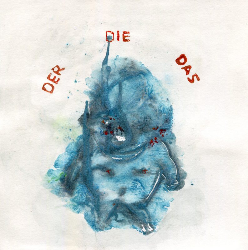 Der Die Das - Gouache on paper by Romanian painter Augustin Razvan Radu