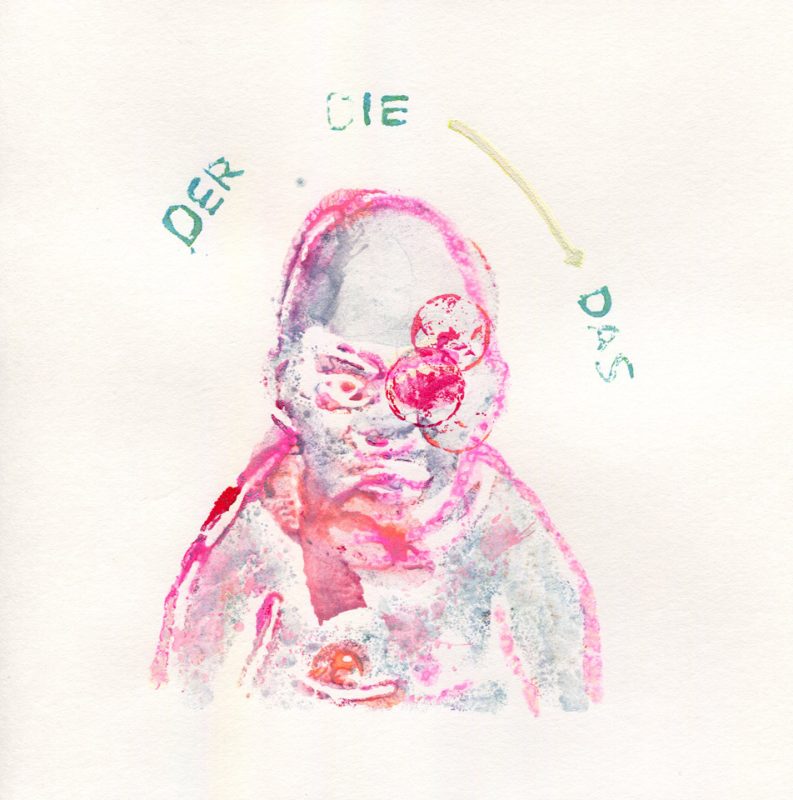 Der Die Das - Gouache on paper by Romanian painter Augustin Razvan Radu