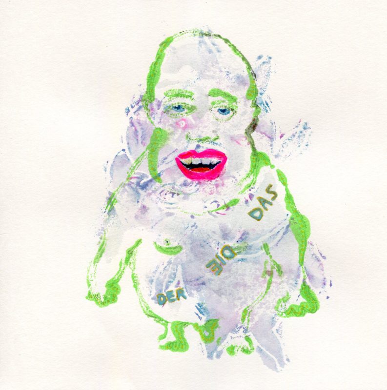 Der Die Das - Gouache on paper by Romanian painter Augustin Razvan Radu