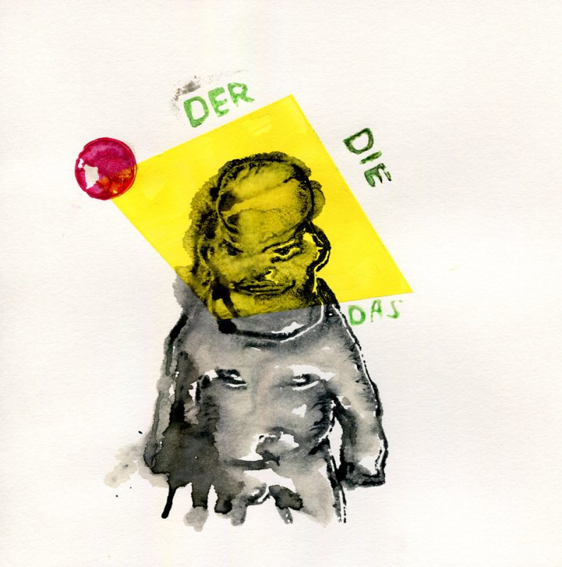 Der Die Das - Gouache on paper by Romanian painter Augustin Razvan Radu