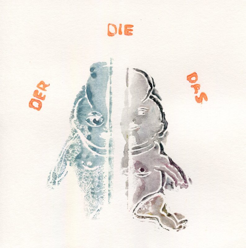 Der Die Das - Gouache on paper by Romanian painter Augustin Razvan Radu