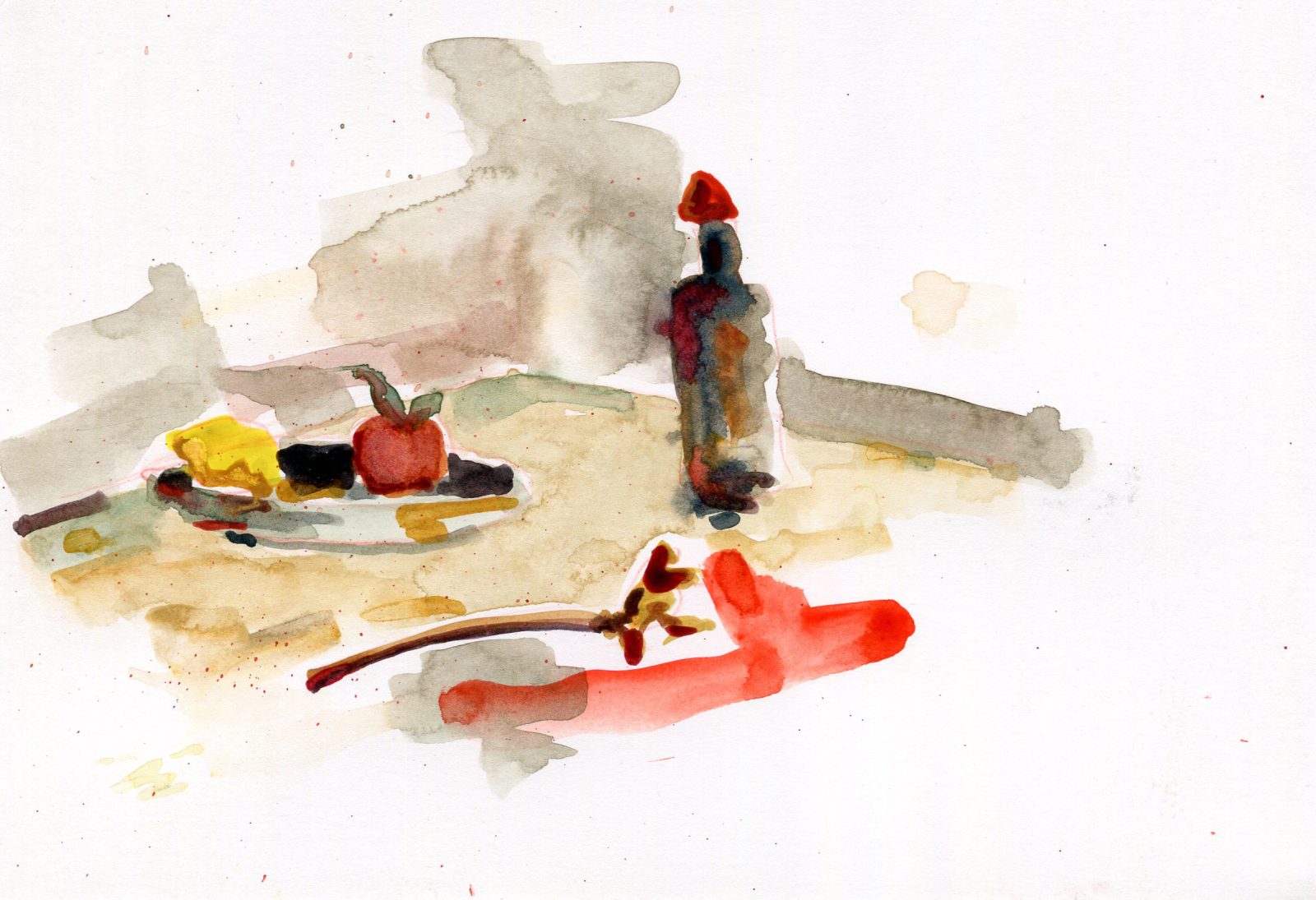 Watercolour on paper by Romanian artist Augustin Razvan Radu