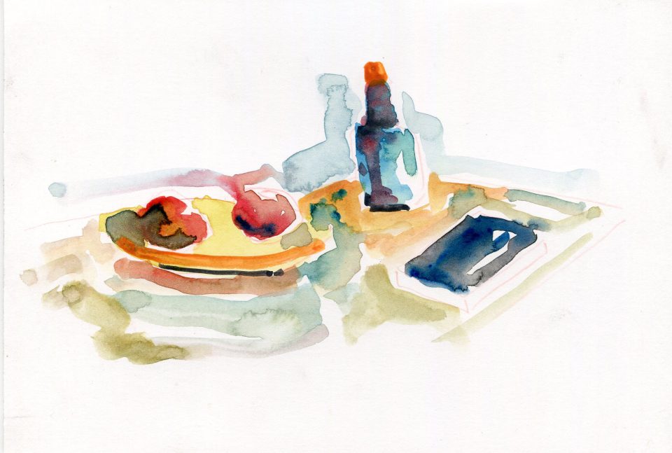Watercolour on paper by Romanian artist Augustin Razvan Radu