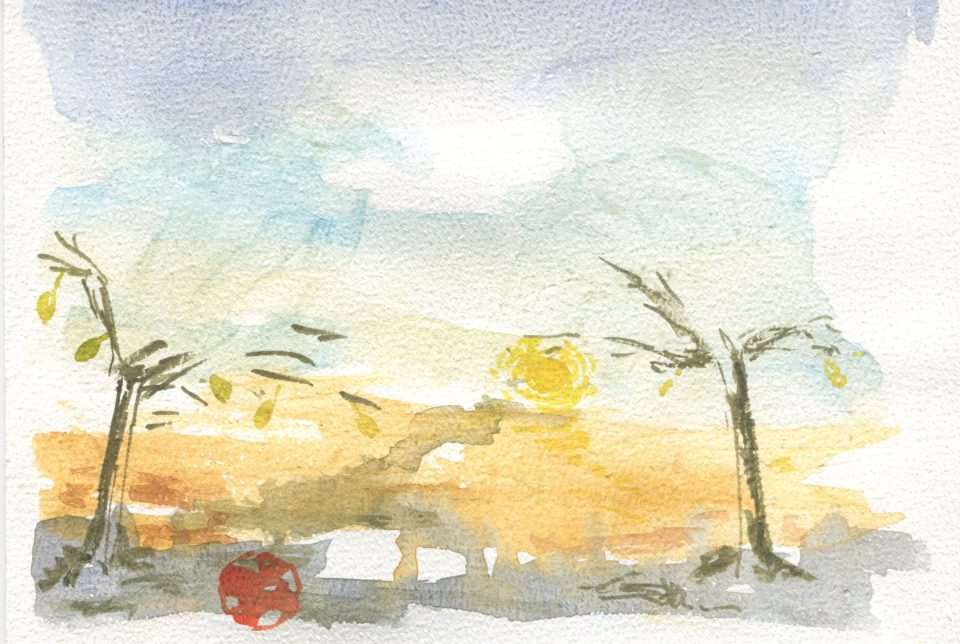 Watercolour on paper by Romanian artist Augustin Razvan Radu