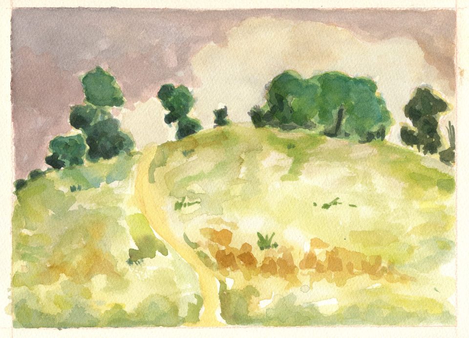 Watercolour on paper by Romanian artist Augustin Razvan Radu