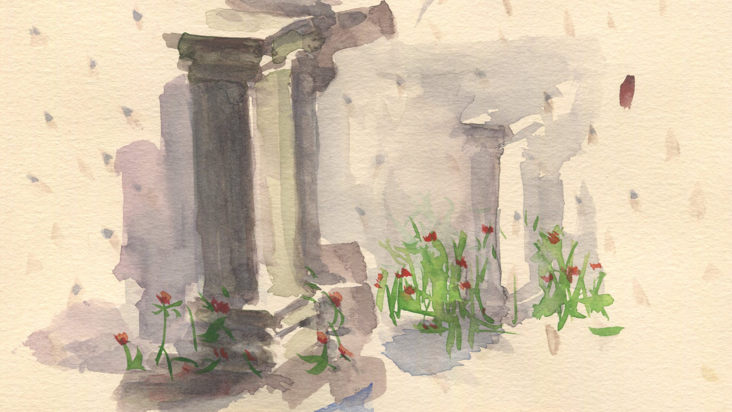 Watercolour on paper by Romanian artist Augustin Razvan Radu