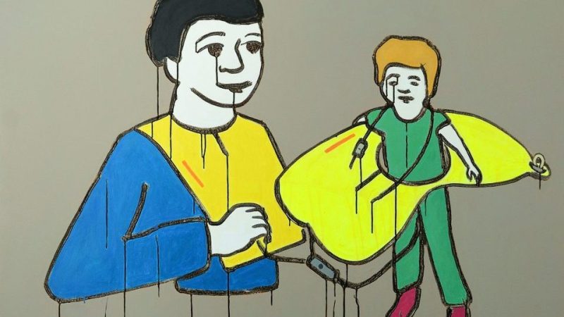 Safety Instruction - Oil painting by Romanian painter Augustin Razvan Radu